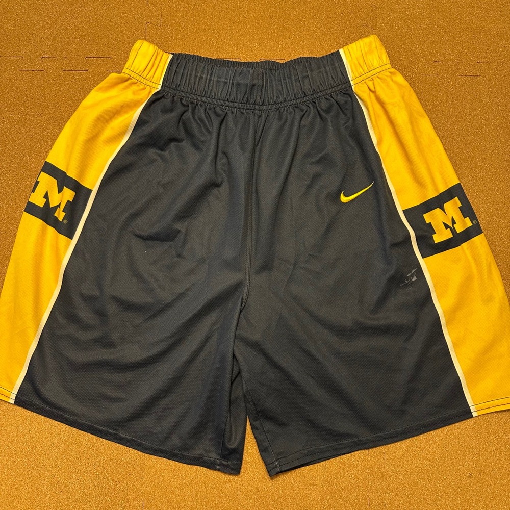 Nike Basketball Shorts Mens Large Blue Michigan Wolverines Mesh Athletic Gym